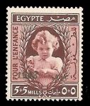 Египет 1946 г. • SC# B2 • 5 + 5 m. • Принцесса Фариал • надпечатка нов. даты "1943" • благотворительный выпуск • MNH OG XF