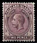 Фолклендские о-ва 1921-1928 гг. • Gb# 75 • 2d. Георг V • стандарт • MH OG VF (кат.- £26.00)