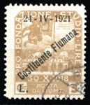 ФИЮМЕ 1921г. SC# 159 / 5 l. на 5 cor. / ДВОРЕЦ / USED F-VF / АРХИТЕКТУРА
