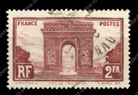 Франция 1931 г. Sc# 263 • 2 fr. • Триумфальная арка • Used F-VF ( кат. - $2 )