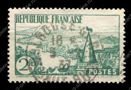 Франция 1935 г. Sc# 299 • 2 fr. • Бретань • вид на реку • Used F-VF