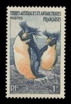 Французские Южные и Антарктические территории 1956 г. • SC# 3 • 1 fr. • Фауна Антарктики • пингвины • MH OG VF