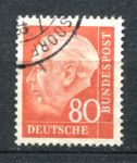 Германия • ФРГ 1956-1957 гг. • Mi# 264(Sc# 760) • 80 pf. • Президент Теодор Хойс • стандарт • Used F-VF ( кат.- € 2.50 )