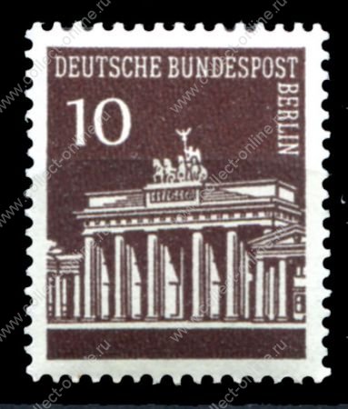 Западный Берлин 1966-1969 гг. • Mi# 286(Sc# 9N251) • 10 pf. • Бранденбургские ворота • стандарт • MNH OG XF