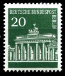 Западный Берлин 1966-1969 гг. • Mi# 287(Sc# 9N252) • 20 pf. • Бранденбургские ворота • стандарт • MNH OG XF