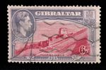 Гибралтар 1938-51 гг. Gb# 126 • 6 d. • Георг VI основной выпуск • мавританский замок (перф. - 13½) • Used F-VF ( кат.- £3 )