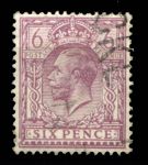 Великобритания 1924-1926 гг. • Gb# 426 • Георг V • 6 d. • стандарт • Used F-VF ( кат.- £2.50 )