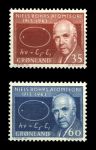 Гренландия 1963 г. • Mi# 62-3 • 35 и 60 o. • 50-летие теории строения атома • Нильс Бор • полн. серия • MNH OG XF ( кат.- € 4,5 )