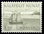 Гренландия 1971-1977 гг. • SC# 84 • 1.50 kr. • Развитие почтового транспорта • шхуна • MNH OG XF