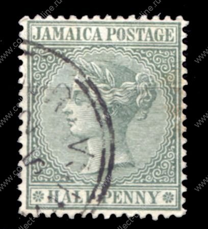 Ямайка 1883-1897 гг. • Gb# 16a • ½ d. • королева Виктория • стандарт • Used F-VF