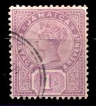 Ямайка 1889-1891 гг. • Gb# 27 • 1 d. • королева Виктория • стандарт • Used F-VF