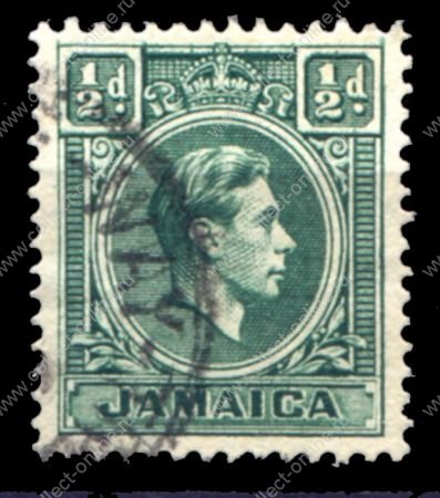 Ямайка 1938-1952 гг. • Gb# 121(Sc# 116) • ½ d. • Георг VI • стандарт • пара • Used F-VF