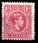 Ямайка 1938-1952 гг. • Gb# 122(Sc# 117) • 1 d. • Георг VI • стандарт • Used F-VF