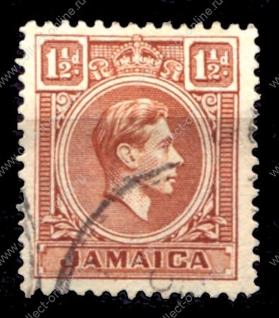 Ямайка 1938-1952 гг. • Gb# 123(Sc# 118) • 1½ d. • Георг VI • стандарт • пара • Used F-VF