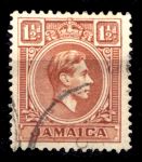 Ямайка 1938-1952 гг. • Gb# 123(Sc# 118) • 1½ d. • Георг VI • стандарт • Used F-VF