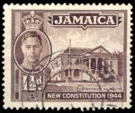Ямайка 1945-6 гг. • Gb# 131 • 1 ½ d. • Принятие новой Конституции (первый выпуск 1945 г.) • Used F-VF