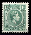 Ямайка 1938-1952 гг. • Gb# 122a(Sc# 149) • 1 d. • Георг VI • стандарт • пара • Used F-VF
