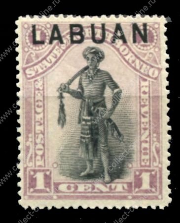 Лабуан 1894-1896 гг. • Gb# 62(Sc# 49) • 1 c. • надпечатка на осн. выпуске Сев. Борнео • вождь • MH OG F-VF