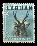 Лабуан 1894-1896 гг. • Gb# 63(Sc# 50) • 2 c. • надпечатка на осн. выпуске Сев. Борнео • олень • MH OG F-VF