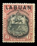Лабуан 1894-1896 гг. • Gb# 67(Sc# 53) • 6 c. • надпечатка на осн. выпуске Сев. Борнео • герб • MH OG F-VF