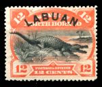 Лабуан 1894-1896 гг. • Gb# 70(Sc# 55) • 12 c. • надпечатка на осн. выпуске Сев. Борнео • крокодил • MH OG F-VF ( кат. - £25+ )
