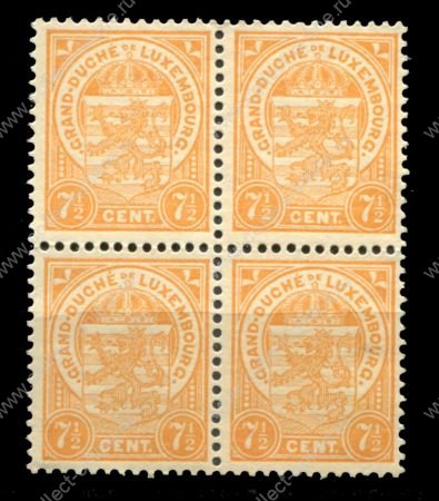 Люксембург 1906-1926 гг. SC# 81 • 7 1/2 c. • стандарт • MNH OG VF • кв. блок