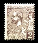 Монако 1891-1921 гг. • SC# 13 • 2 c. • 2-й выпуск • Князь Альберт I • стандарт • MNH OG VF