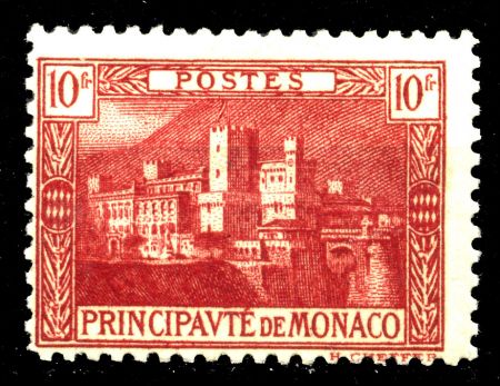Монако 1922-1924 гг. • SC# 49 • 10 fr. • осн. выпуск • Княжеский дворец • MH OG VF ( кат.- $15 )