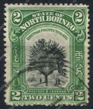 Северное Борнео 1909-1923 гг. • Gb# 160 • 2 c. • осн. выпуск •  "дерево путешественников" • Used F-VF