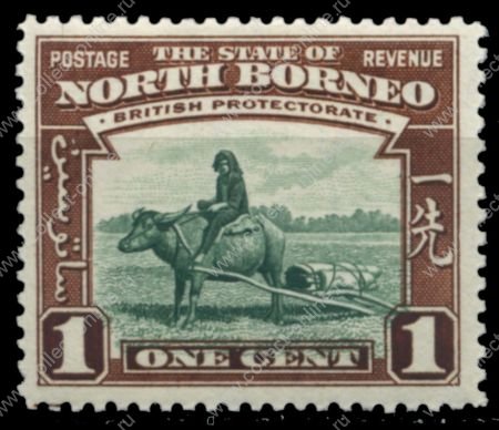 Северное Борнео 1939 г. • Gb# 303 • 1 c. • Георг VI • осн. выпуск • Виды и фауна • повозка без колес • MH OG XF ( кат. - £5 )