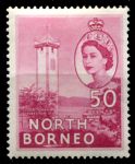 Северное Борнео 1954-1959 гг. • Gb# 382 • 50 c. • Елизавета II основной выпуск • Часовая башня • MNH OG XF ( кат. - £6 )