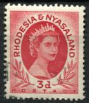 Родезия и Ньясаленд 1954-1956 гг. • Gb# 4 • 3 d. • Елизавета II • стандарт • Used VF