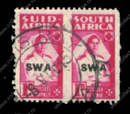 Юго-западная Африка 1943-1944 гг. • Gb# 124a • 1 d. • военный выпуск (малый размер) • медсестра • Used VF ( кат.- £ 7,5 )