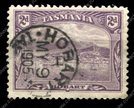 Австралия • Тасмания 1905-1912 гг. • Gb# 245 • 2 d. • Виды и достопримечательности • вид на Хобарт с моря • Used VF
