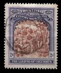 Тринидад 1898 г. • Gb# 125 • 2 d. • 400-летие открытия Америки ( высадка Колумба ) • Used F-VF