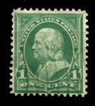 США 1897-1903 гг. • SC# 279 • 1 c. • Бенджамин Франклин • стандарт • Used VF