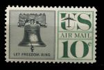 США 1959-1966 гг. • Sc# C57 • 10 c. • колокол свободы • авиапочта • MNH OG VF