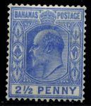 Багамы 1906-11 гг. Gb# 73 • 2 1/2d. • король Эдуард VII • стандарт • MH OG XF ( кат.- £27 )