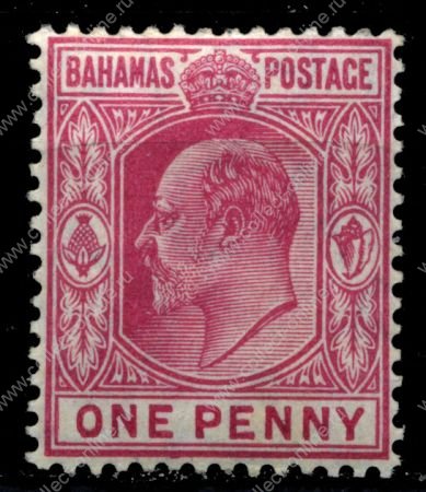Багамы 1906-11 гг. Gb# 72 • 1d. • король Эдуард VII • стандарт • MNH!! OG XF ( кат.- £25+ )