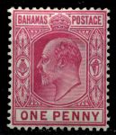 Багамы 1906-11 гг. Gb# 72 • 1d. • король Эдуард VII • стандарт • MNH!! OG XF ( кат.- £25+ )