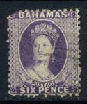 Багамы 1863-77 гг. Gb# 32 • 6d. • королева Виктория • фиолет. • Used F- ( кат.- £95 )