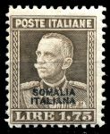 Итальянское Сомали 1928-30гг. • Sc# 103 • 1.75 L. • надпечатка • MH OG VF ( кат. - $80.00 )