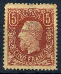 Бельгия 1878г. SC# 35a / 5 fr. / Used VF / кат. - $1450.00!!