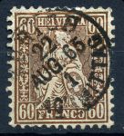 Швейцария 1862-1864 гг. • SC# 48 • 60 r. • сидящая "Швейцария" • стандарт • Used XF ( кат. - $180 )