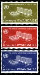 Руанда 1966 SC# 161-3 Штаб квартира ВОЗ / MNH OG VF/(**) / Медицина архитектура