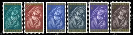 Руанда 1965 SC# 137-42 Мадонна с младенцем / MNH OG VF/(**) / Религия