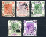 Гонконг 1938-1952 гг. • Gb# 157 .. 162 • $2 .. $10 • Георг VI • стандарт ( 5 марок ) • Used VF ( кат.- £ 290+ )
