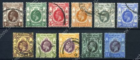 Гонконг 1921-1937 гг. • Gb# 117-29 • 1 c. - $1 • Георг V • стандарт • Used VF ( кат.- £ 30+ )