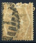 Великобритания 1872-1873 г. • Gb# 123 pl. 11 • 6 d. • Королева Виктория • стандарт • Used ( кат.- £110 )