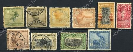 Бельгийское Конго • лот 10 разных, старинных марок • Used F-VF